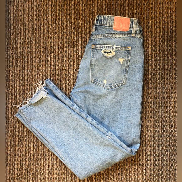 Zara Denim - Zara Ripped Wide Leg Jeans